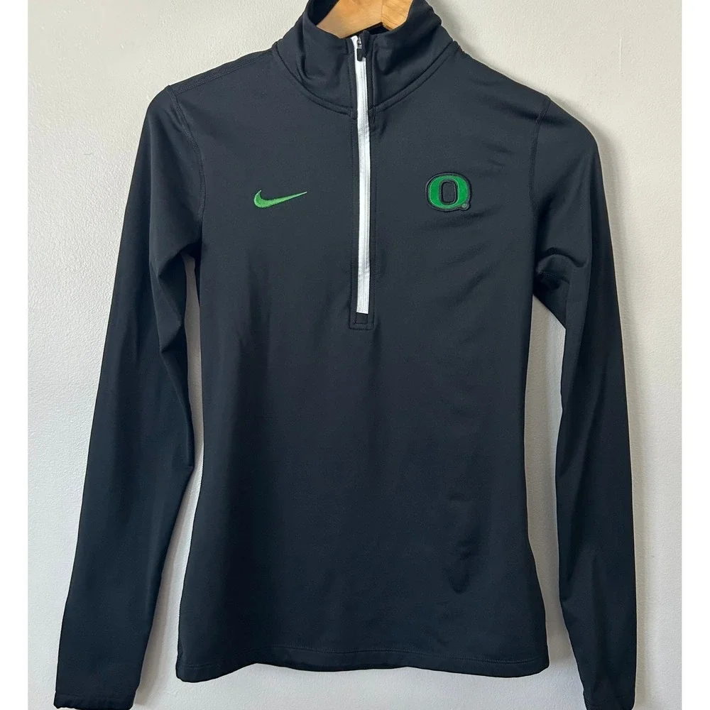 Nike Oregon Ducks Pullover‎ Womens Medium Black Dri-FIT 1/4 Zip Sweatshirt